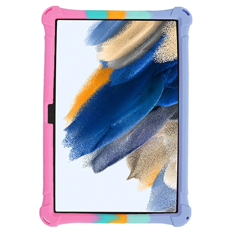 Cover per tablet con supporto retrò in silicone per Samsung Galaxy Tab A9+ X210 / X215 / X216, texture colorata rosa