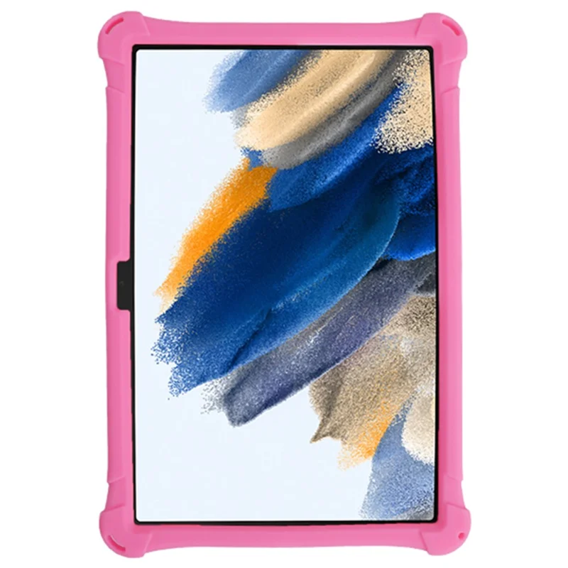 For Samsung Galaxy Tab A9+ X210 / X215 / X216 Silicone Case Retro Texture Kickstand Tablet Cover - Pink