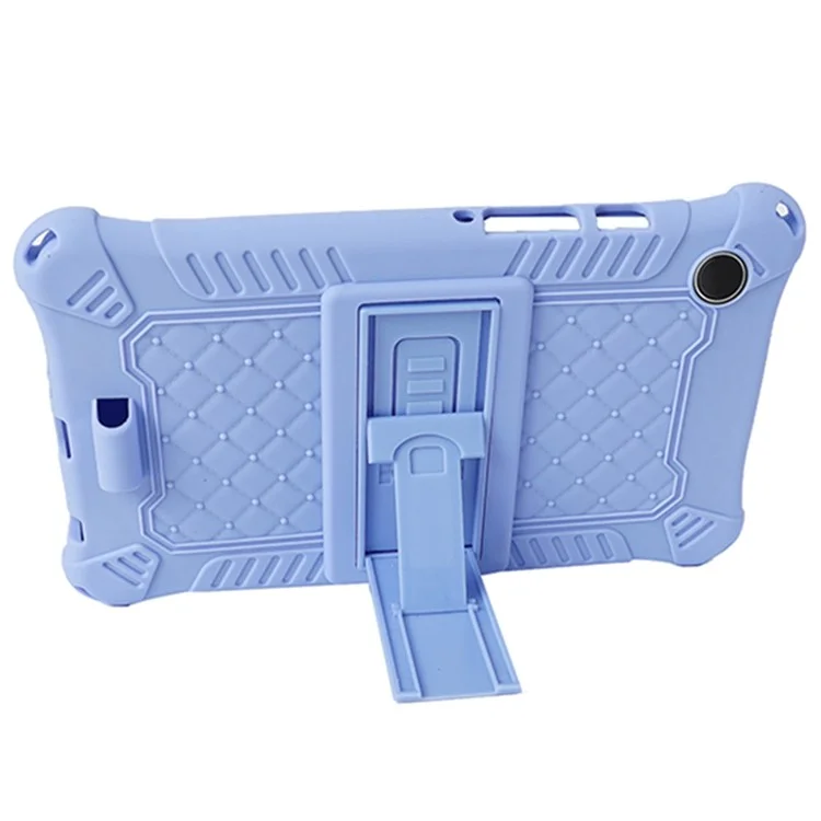 Pour Samsung Galaxy Tab A9 Soft Skin Silicone Case Kickstand Protective Tablet Cover - Light Purple