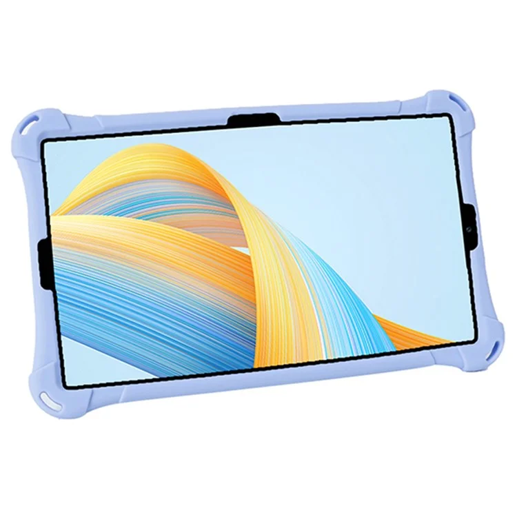 Pour Samsung Galaxy Tab A9 Soft Skin Silicone Case Kickstand Protective Tablet Cover - Light Purple
