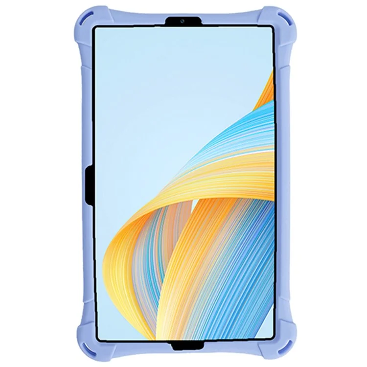 Pour Samsung Galaxy Tab A9 Soft Skin Silicone Case Kickstand Protective Tablet Cover - Light Purple