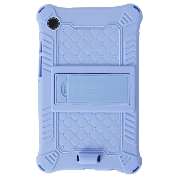 Pour Samsung Galaxy Tab A9 Soft Skin Silicone Case Kickstand Protective Tablet Cover - Light Purple