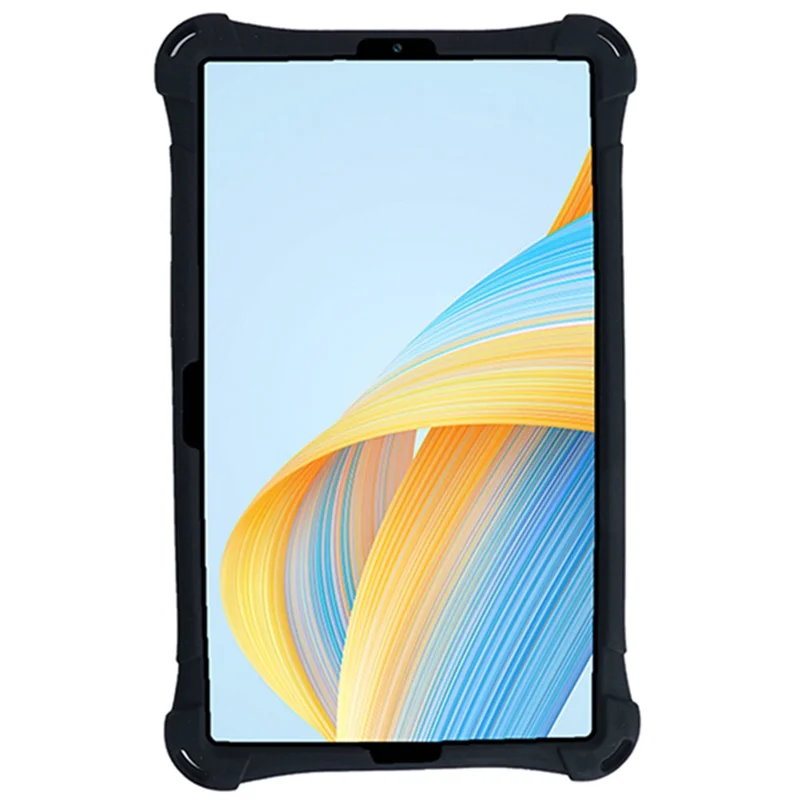For Samsung Galaxy Tab A9 Soft Skin Silicone Case Kickstand Protective Tablet Cover - Black