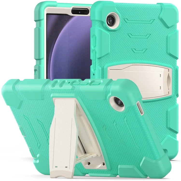 Funda para Samsung Galaxy Tab A9 Tablet Anti-caída con Soporte Portátil PC+Silicona Cubierta Protectora - Verde Menta