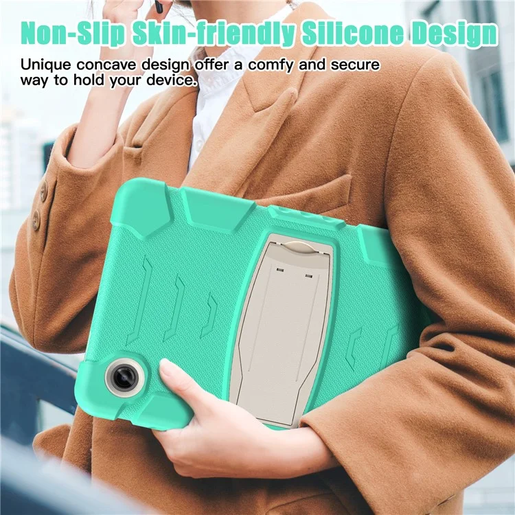 Funda para Samsung Galaxy Tab A9 Tablet Anti-caída con Soporte Portátil PC+Silicona Cubierta Protectora - Verde Menta