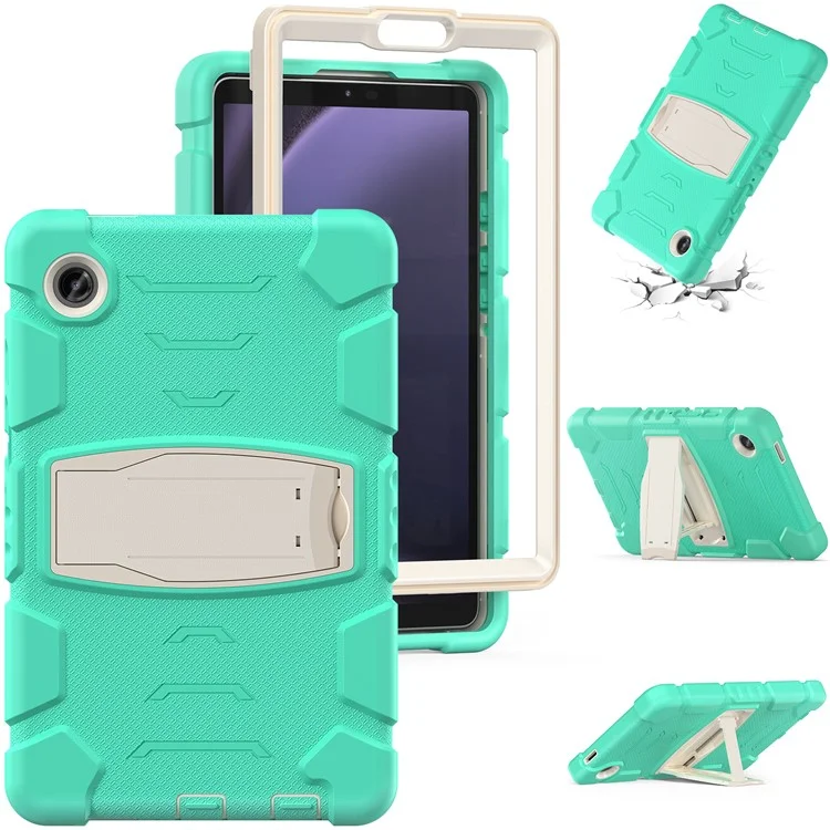 Funda para Samsung Galaxy Tab A9 Tablet Anti-caída con Soporte Portátil PC+Silicona Cubierta Protectora - Verde Menta