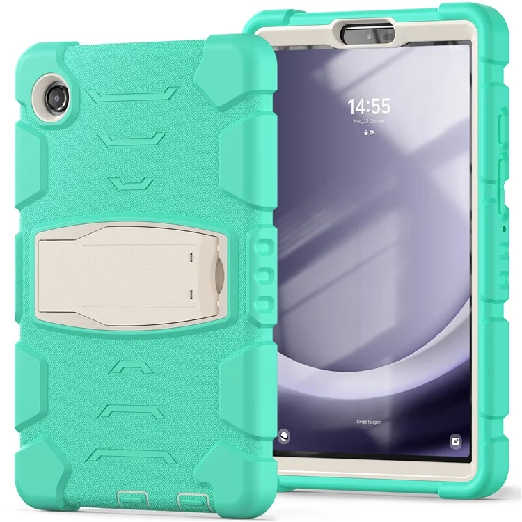 Funda para Samsung Galaxy Tab A9 Tablet Anti-caída con Soporte Portátil PC+Silicona Cubierta Protectora - Verde Menta