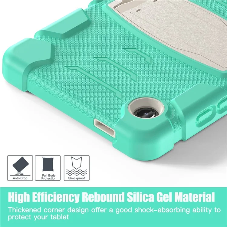 Funda para Samsung Galaxy Tab A9 Tablet Anti-caída con Soporte Portátil PC+Silicona Cubierta Protectora - Verde Menta