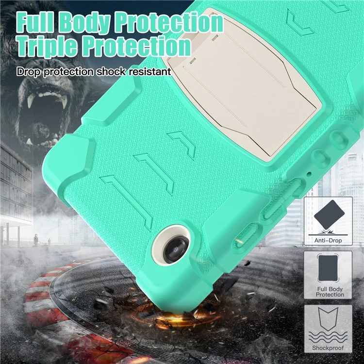 Funda para Samsung Galaxy Tab A9 Tablet Anti-caída con Soporte Portátil PC+Silicona Cubierta Protectora - Verde Menta