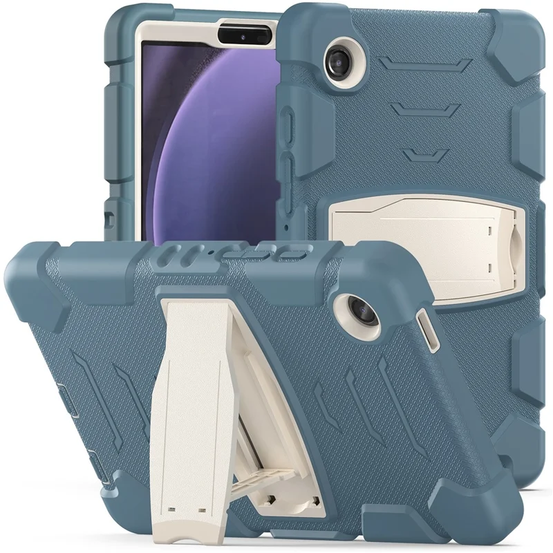 For Samsung Galaxy Tab A9 Tablet Case Anti-drop Kickstand PC+Silicone Protective Cover - Cornflower Blue