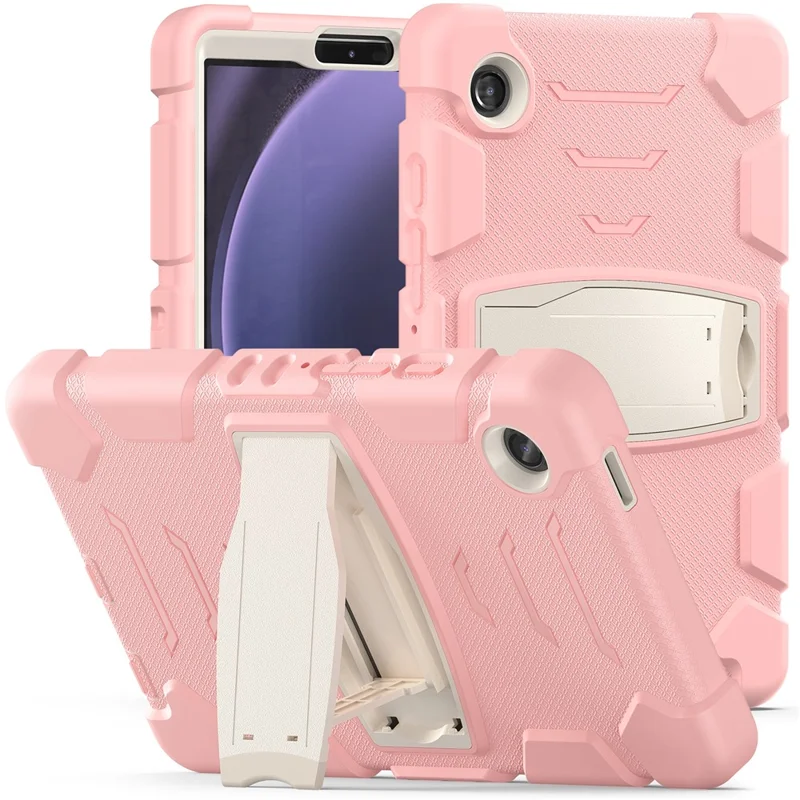 For Samsung Galaxy Tab A9 Tablet Case Anti-drop Kickstand PC+Silicone Protective Cover - Cherry Blossoms Pink