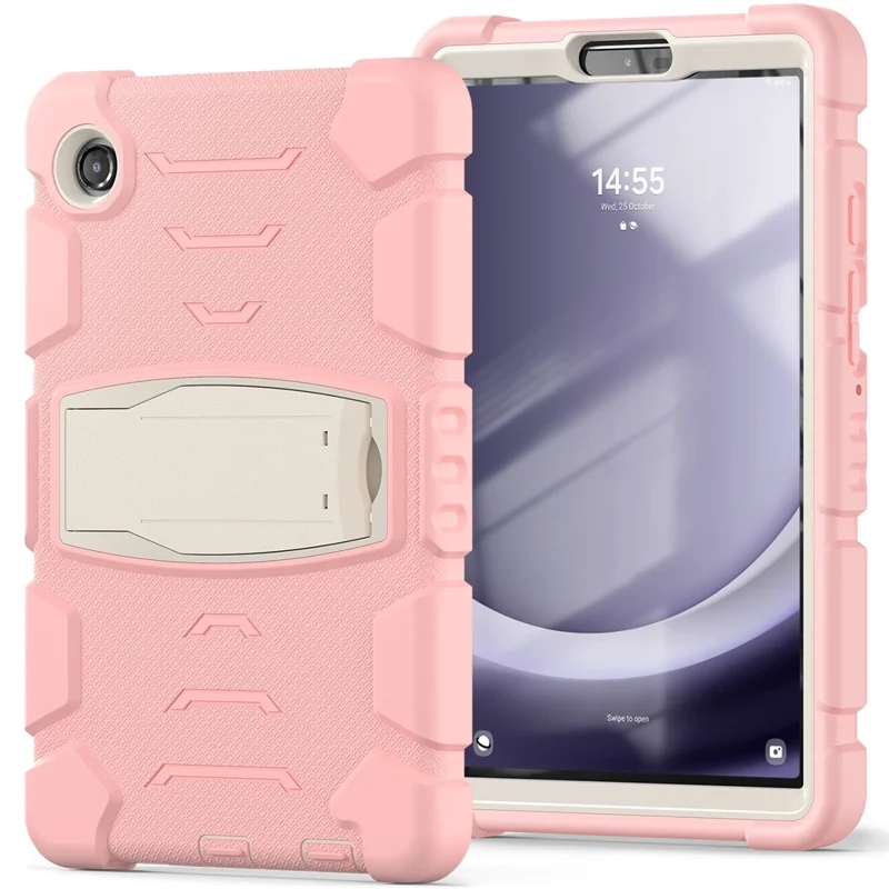 For Samsung Galaxy Tab A9 Tablet Case Anti-drop Kickstand PC+Silicone Protective Cover - Cherry Blossoms Pink