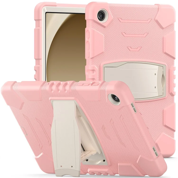 Para Samsung Galaxy Tab A9+ Tablet Case Shockproof PC+Silicone Protective Cover with Kickstand - Cherry Blossoms Pink