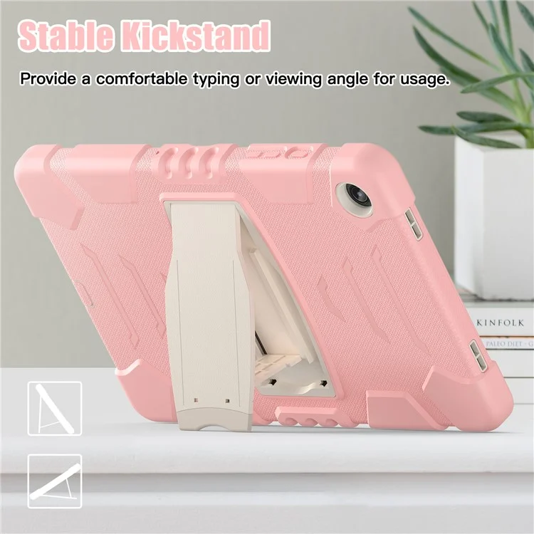 Para Samsung Galaxy Tab A9+ Tablet Case Shockproof PC+Silicone Protective Cover with Kickstand - Cherry Blossoms Pink