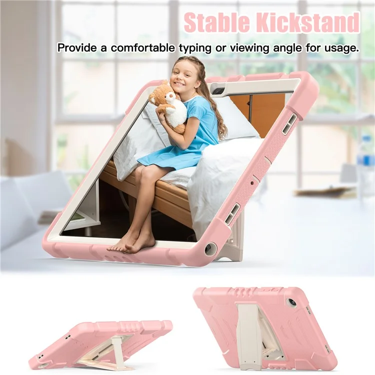 Para Samsung Galaxy Tab A9+ Tablet Case Shockproof PC+Silicone Protective Cover with Kickstand - Cherry Blossoms Pink
