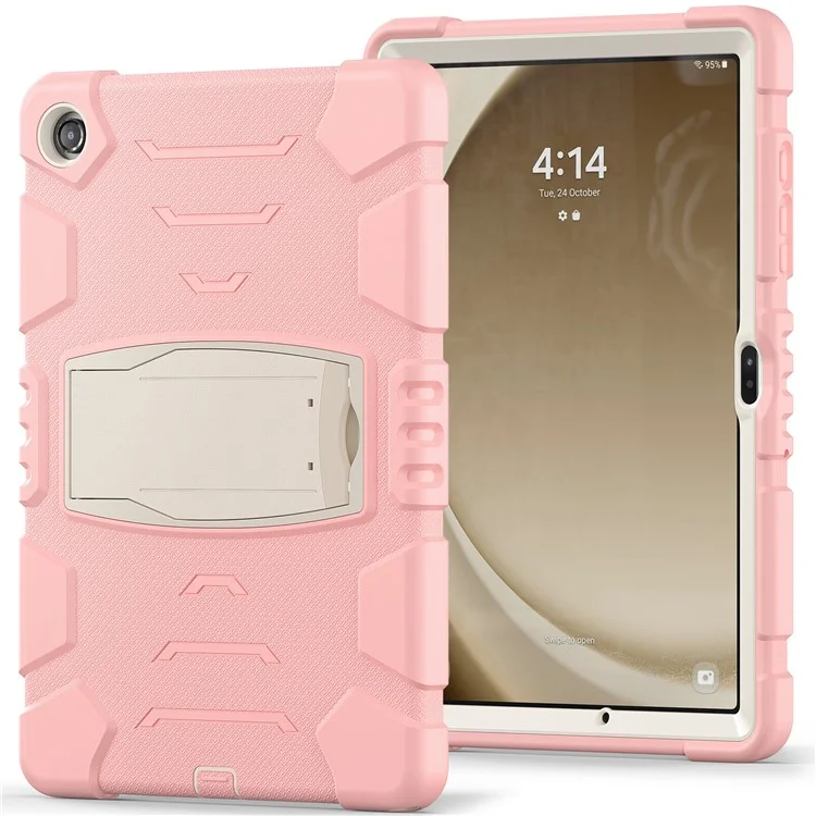Para Samsung Galaxy Tab A9+ Tablet Case Shockproof PC+Silicone Protective Cover with Kickstand - Cherry Blossoms Pink