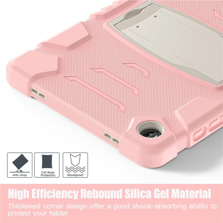Para Samsung Galaxy Tab A9+ Tablet Case Shockproof PC+Silicone Protective Cover with Kickstand - Cherry Blossoms Pink