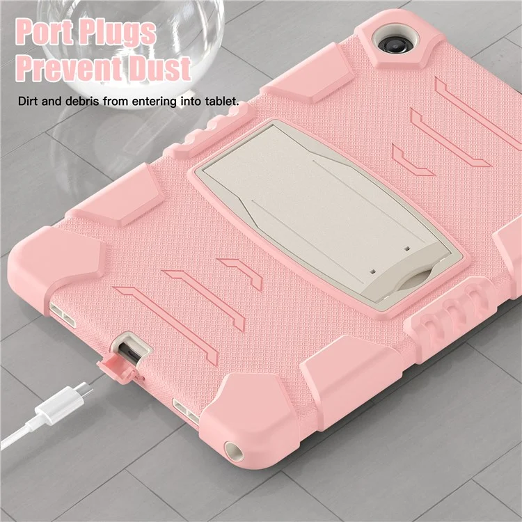Para Samsung Galaxy Tab A9+ Tablet Case Shockproof PC+Silicone Protective Cover with Kickstand - Cherry Blossoms Pink