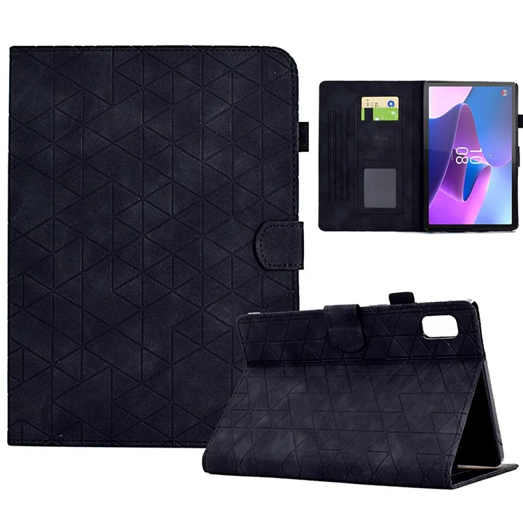 Pour Lenovo Tab P11 Gen 2 TB-350 Étui en cuir PU Fentes pour cartes Support tablette - Noir