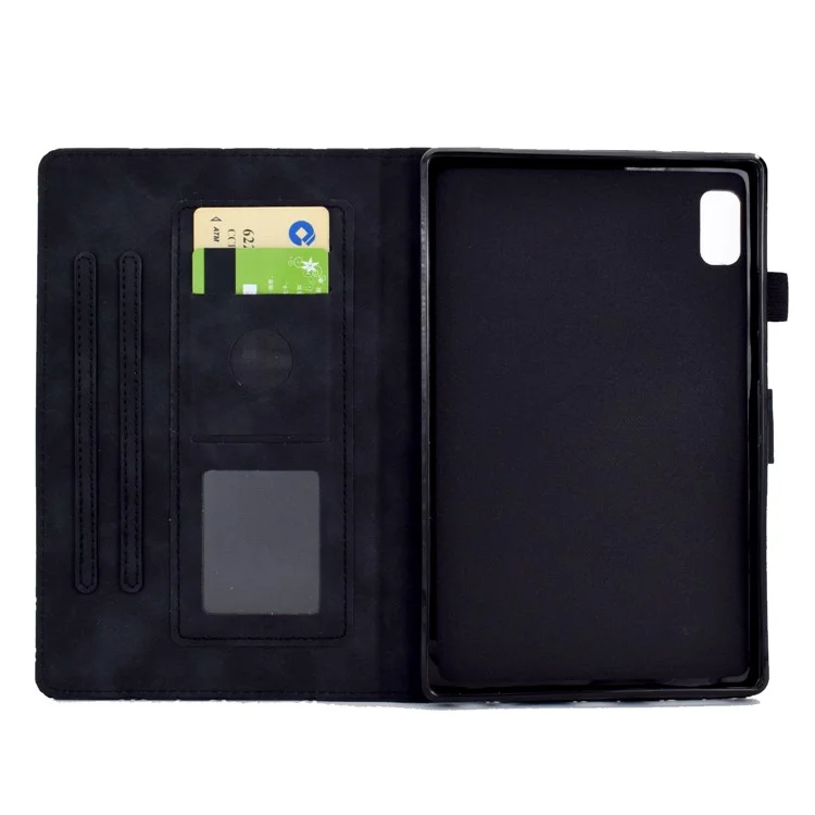 Pour Lenovo Tab P11 Gen 2 TB-350 Étui en cuir PU Fentes pour cartes Support tablette - Noir