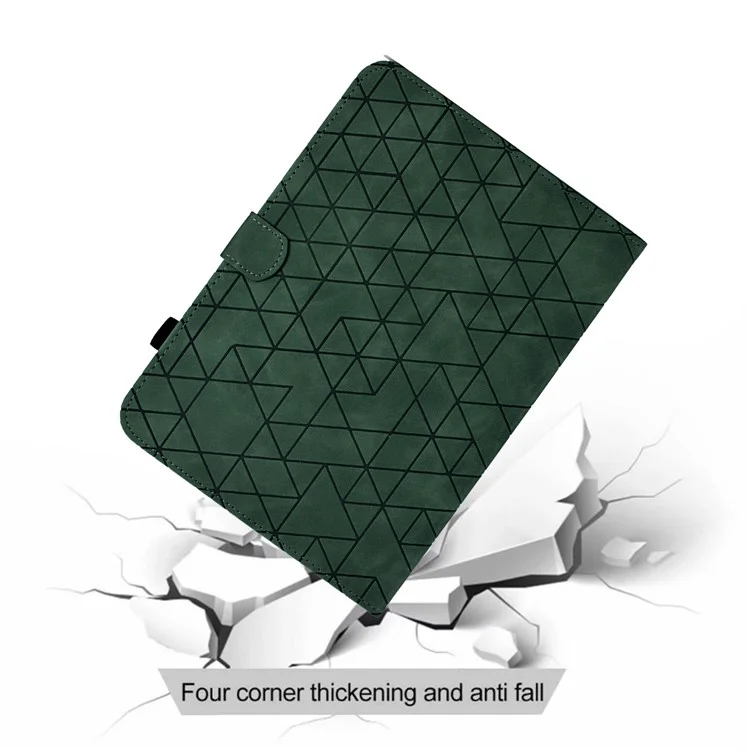 For Amazon Kindle 11th Gen (2022) Case Anti-drop PU Leather Rhombus Pattern Stand E-reader Cover - Green