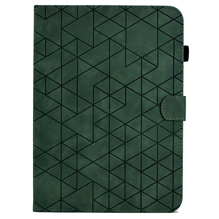 For Amazon Kindle 11th Gen (2022) Case Anti-drop PU Leather Rhombus Pattern Stand E-reader Cover - Green