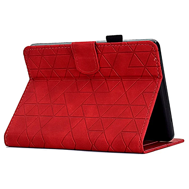 For Amazon Kindle 11th (2024) / 6'' (2022) Case Anti-Drop PU Leather Rhombus Pattern Stand E-Reader Cover - Red