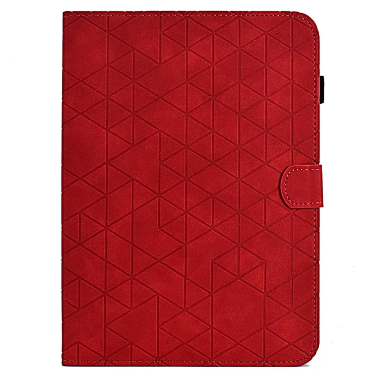 For Amazon Kindle 11th (2024) / 6'' (2022) Case Anti-Drop PU Leather Rhombus Pattern Stand E-Reader Cover - Red