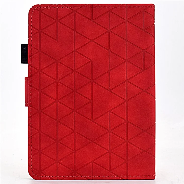 For Amazon Kindle 11th (2024) / 6'' (2022) Case Anti-Drop PU Leather Rhombus Pattern Stand E-Reader Cover - Red