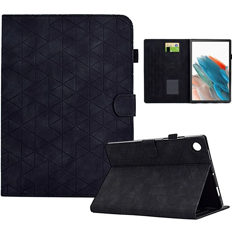 Pour Samsung Galaxy Tab A8 10.5 (2021) X200 X205 / (2022) Étui Support Porte-Carte Tablette Housse en Cuir - Noir