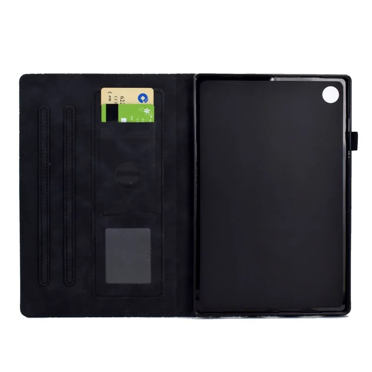 Pour Samsung Galaxy Tab A8 10.5 (2021) X200 X205 / (2022) Étui Support Porte-Carte Tablette Housse en Cuir - Noir