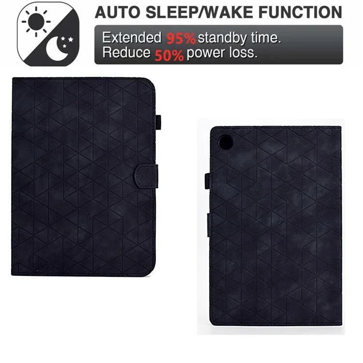 Pour Samsung Galaxy Tab A8 10.5 (2021) X200 X205 / (2022) Étui Support Porte-Carte Tablette Housse en Cuir - Noir