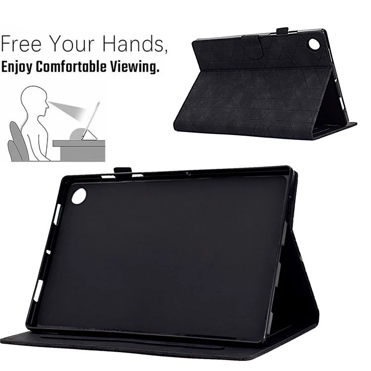 Pour Samsung Galaxy Tab A8 10.5 (2021) X200 X205 / (2022) Étui Support Porte-Carte Tablette Housse en Cuir - Noir