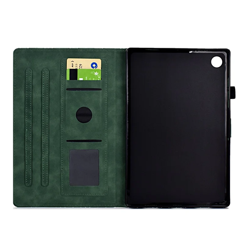 For Samsung Galaxy Tab A9 Case PU Leather Auto Wake / Sleep Stand Tablet Cover - Green