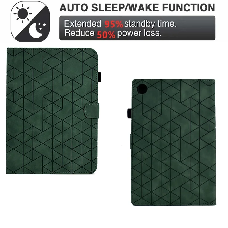 For Samsung Galaxy Tab A9 Case PU Leather Auto Wake / Sleep Stand Tablet Cover - Green