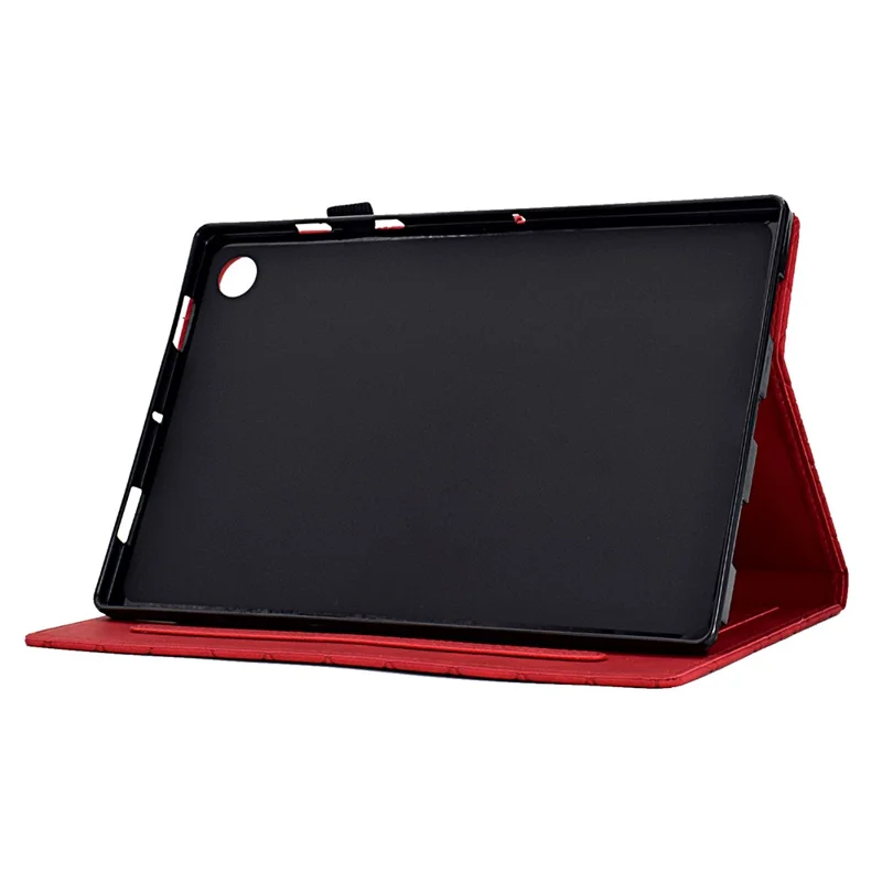 For Samsung Galaxy Tab A9+ Leather Case Card Holder Tablet Cover - Red