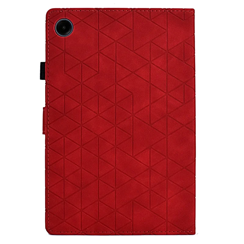 For Samsung Galaxy Tab A9+ Leather Case Card Holder Tablet Cover - Red