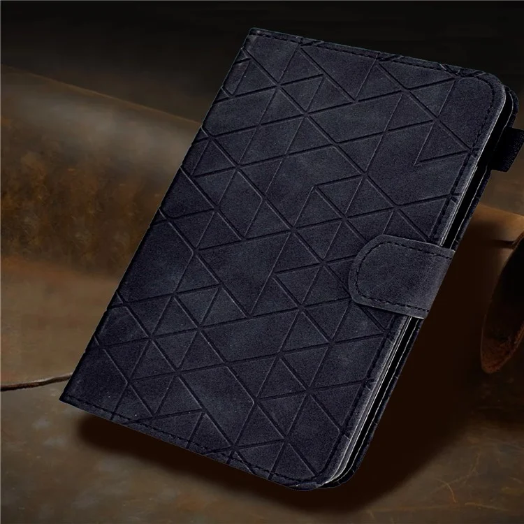 Para o Samsung Galaxy Tab A 10.1 (2019) T510 T515 Case Rhombus Rhombus Cover de Couro de Couro - Preto