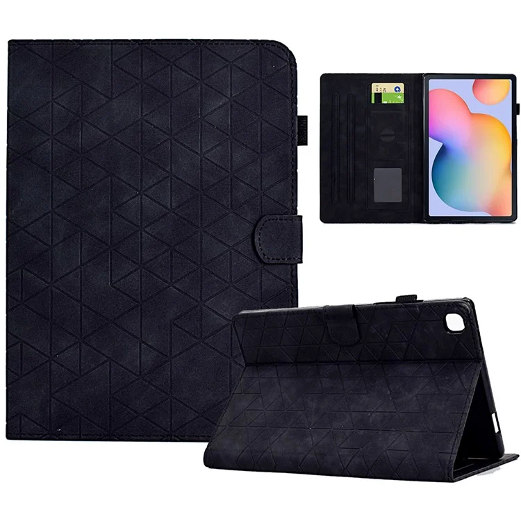 Para Samsung Galaxy Tab S6 Lite SM-P610 615 / Tab S6 Lite (2022) Case PU Cubierta de Tableta de Cuero - Negro