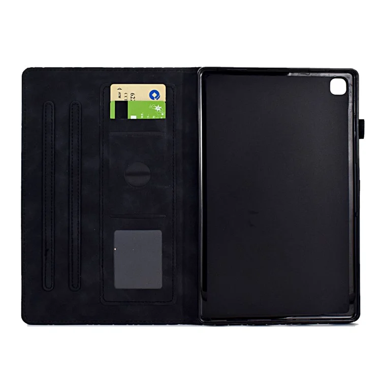 Para Samsung Galaxy Tab A7 10.4 (2020) / (2022) T500 / T505 Funda para Tablet Patrón Estampado de Cuero PU Flip Cover - Negro