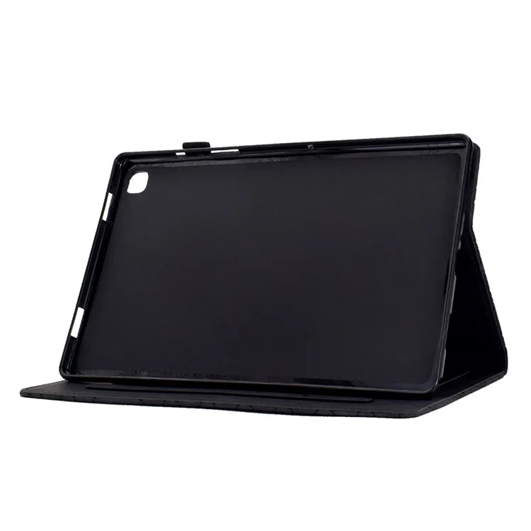 For Samsung Galaxy Tab A7 10.4 (2020) / (2022) T500 / T505 Tablet Case Pattern Imprinted PU Leather Flip Cover - Black