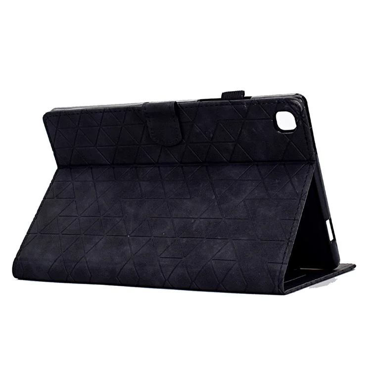 For Samsung Galaxy Tab A7 10.4 (2020) / (2022) T500 / T505 Tablet Case Pattern Imprinted PU Leather Flip Cover - Black