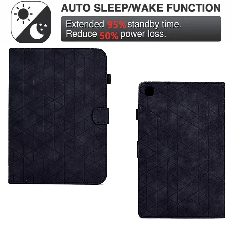 Para Samsung Galaxy Tab A7 10.4 (2020) / (2022) T500 / T505 Funda para Tablet Patrón Estampado de Cuero PU Flip Cover - Negro