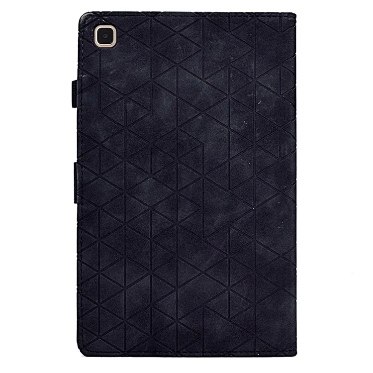 For Samsung Galaxy Tab A7 10.4 (2020) / (2022) T500 / T505 Tablet Case Pattern Imprinted PU Leather Flip Cover - Black