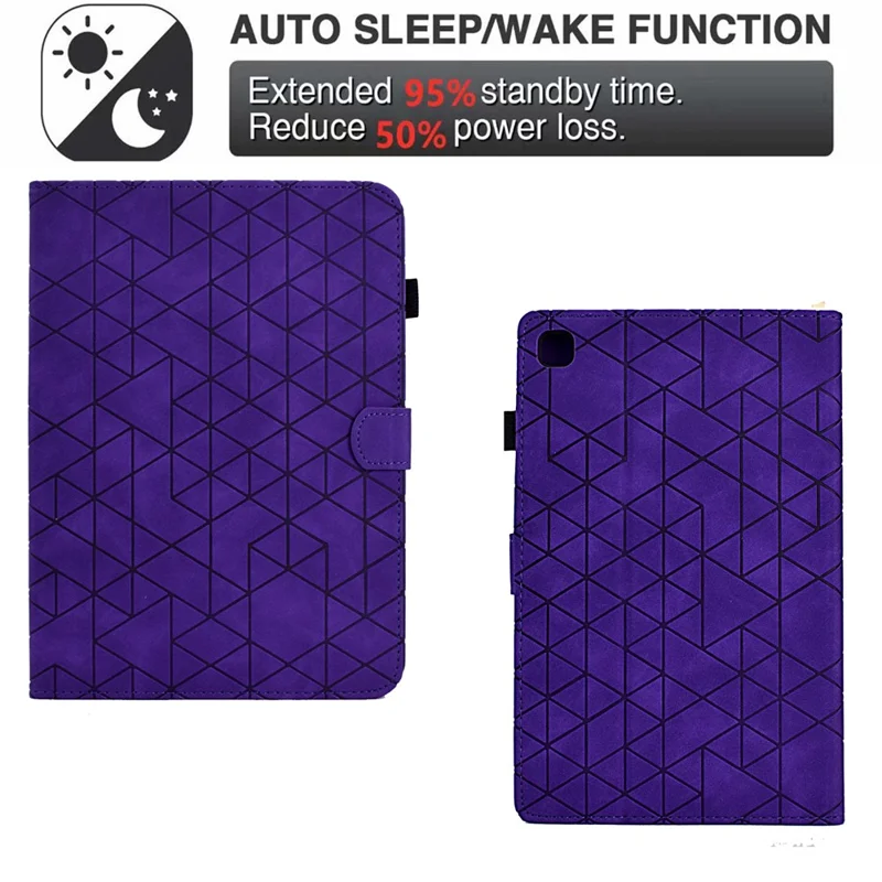 Para Samsung Galaxy Tab A7 Lite 8.7-inch T220 / T225 Capa à Prova de Choque Auto Wake / Sleep PU Leather Stand Cover - Roxo