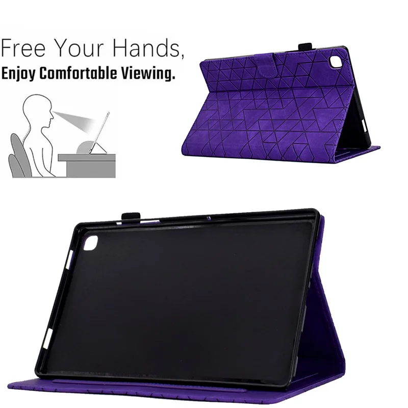 Para Samsung Galaxy Tab A7 Lite 8.7-inch T220 / T225 Capa à Prova de Choque Auto Wake / Sleep PU Leather Stand Cover - Roxo