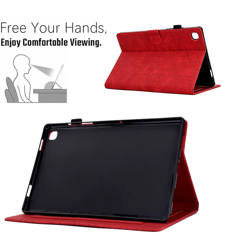 For Samsung Galaxy Tab A7 Lite 8.7-inch T220 / T225 Shockproof Case Auto Wake / Sleep PU Leather Stand Cover - Red