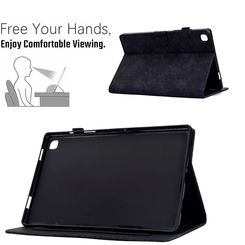 For Samsung Galaxy Tab A7 Lite 8.7-inch T220 / T225 Shockproof Case Auto Wake / Sleep PU Leather Stand Cover - Black