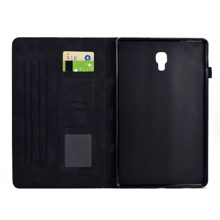 For Samsung Galaxy Tab A 10.5 (2018) T590 T595 PU Leather Case Card Slot Protective Tablet Cover - Black