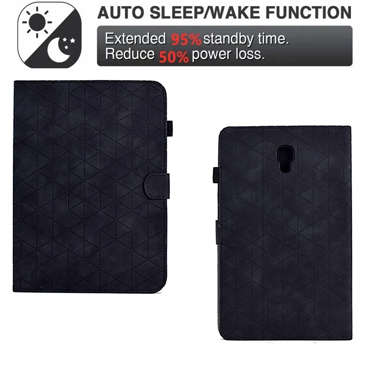 For Samsung Galaxy Tab A 10.5 (2018) T590 T595 PU Leather Case Card Slot Protective Tablet Cover - Black